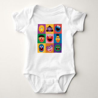Sesame Street Characters | Colorblock Grid Baby Bodysuit