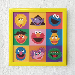 Sesame Street Characters   Colorblock Grid Poster