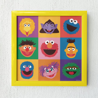 Sesame Street Characters | Colorblock Grid Poster