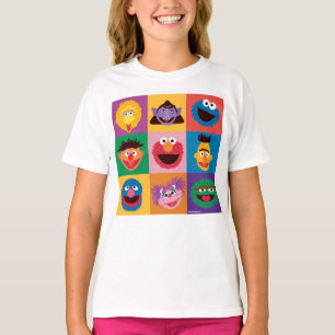 Sesame Street Characters Colorblock Grid T-Shirt