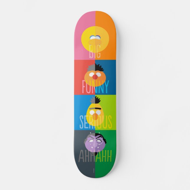 Sesame Street Characters - Colour Block Skateboard (Front)