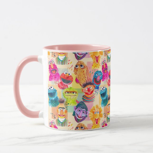 Sesame Street Characters | Colourful Pattern Mug (Left)