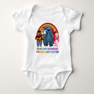 Sesame Street Characters   Friends Quote Baby Bodysuit