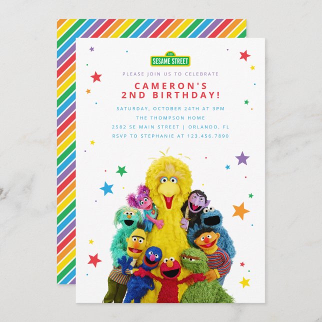 Sesame Street Characters  Invitation (Front/Back)