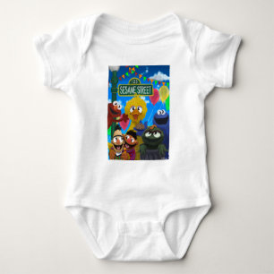 Sesame Street Characters Party Scene Baby Bodysuit