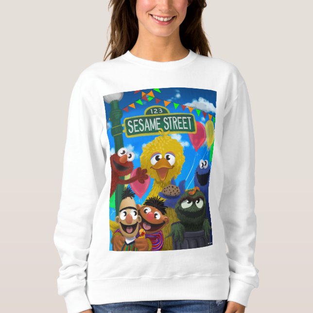 Sesame Street Characters | Party Scene Sweatshirt (Front)