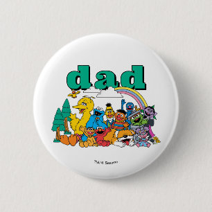 Sesame Street Characters & Street Sign Birthday 6 Cm Round Badge