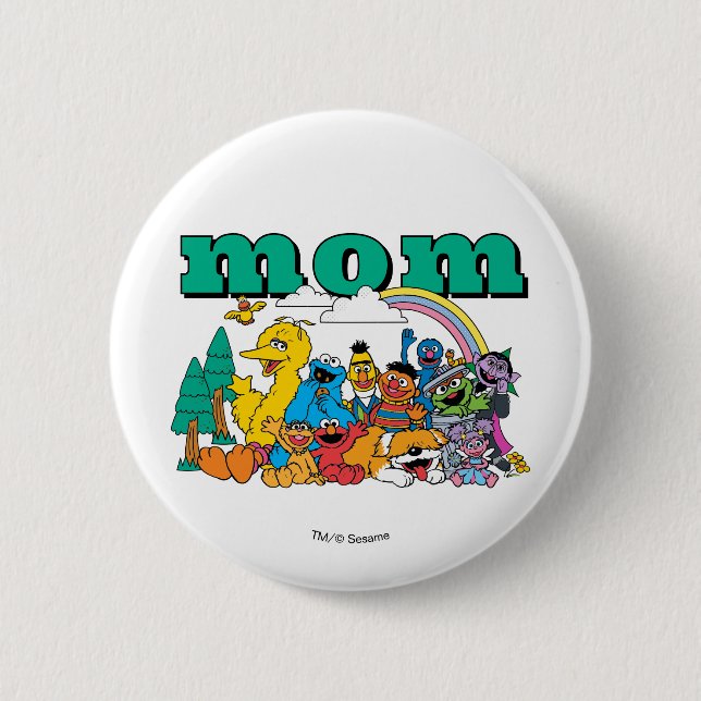 Sesame Street Characters & Street Sign Birthday Bu 6 Cm Round Badge (Front)