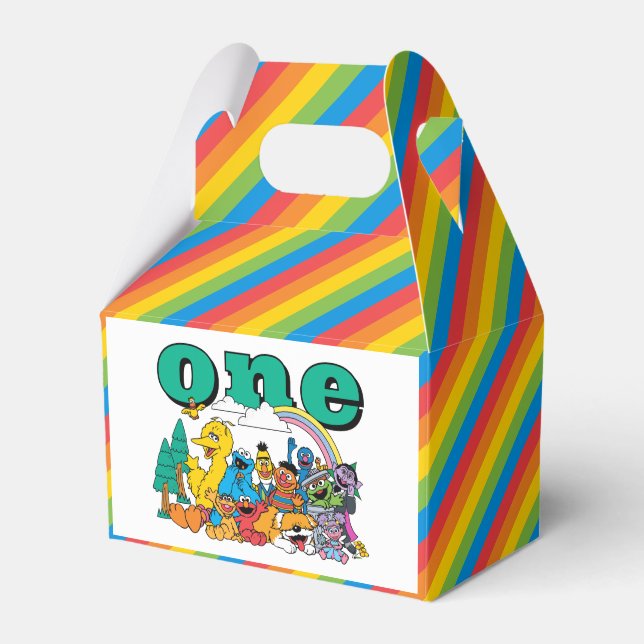 Sesame Street Characters & Street Sign Birthday Fa Favour Box (Front Side)