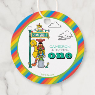 Sesame Street Characters & Street Sign Birthday Fa Favour Tags