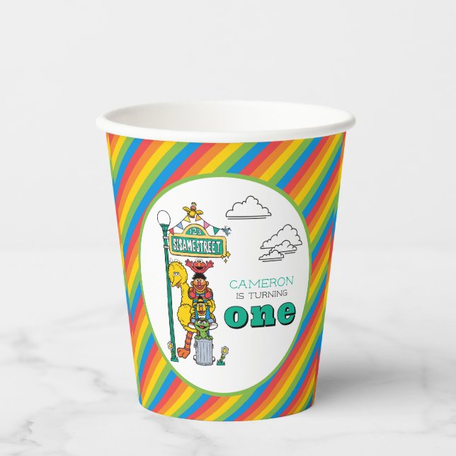 Sesame Street Characters & Street Sign Birthday Pa Paper Cups (Front)