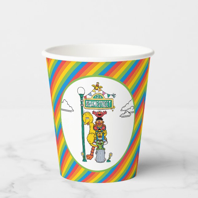 Sesame Street Characters & Street Sign Birthday Pa Paper Cups (Front)