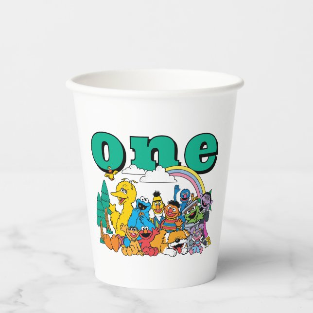 Sesame Street Characters & Street Sign Birthday Pa Paper Cups (Front)