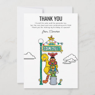 Sesame Street Characters & Street Sign Thank You Card