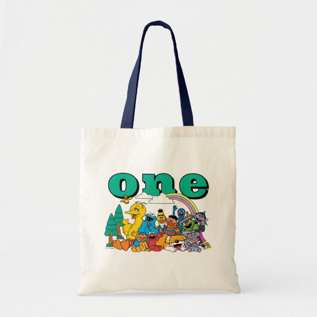 Sesame Street Characters & Street Sign Tote Bag (Front)
