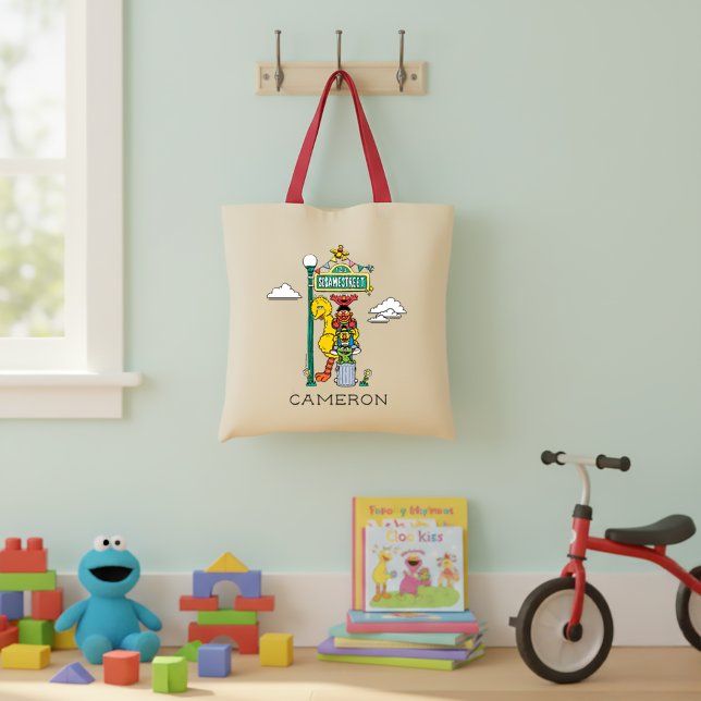 Sesame Street Characters & Street Sign Tote Bag (Creator Uploaded)