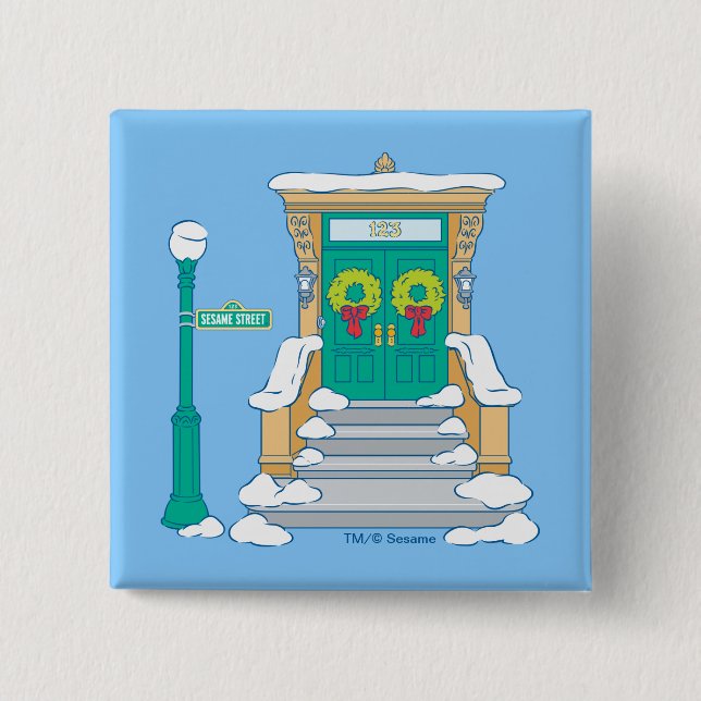 Sesame Street | Christmas Doorstep 15 Cm Square Badge (Front)