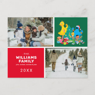 Sesame Street Christmas Family Photo Holiday Postcard
