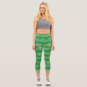 Sesame Street Christmas Lights Pattern Capri Leggings