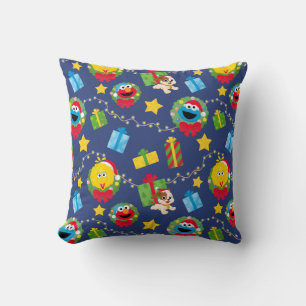 Sesame Street Christmas Lights Pattern Cushion