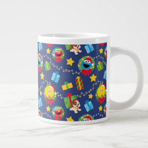 Sesame Street Christmas Lights Pattern Large Coffee Mug