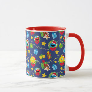 Sesame Street Christmas Lights Pattern Mug