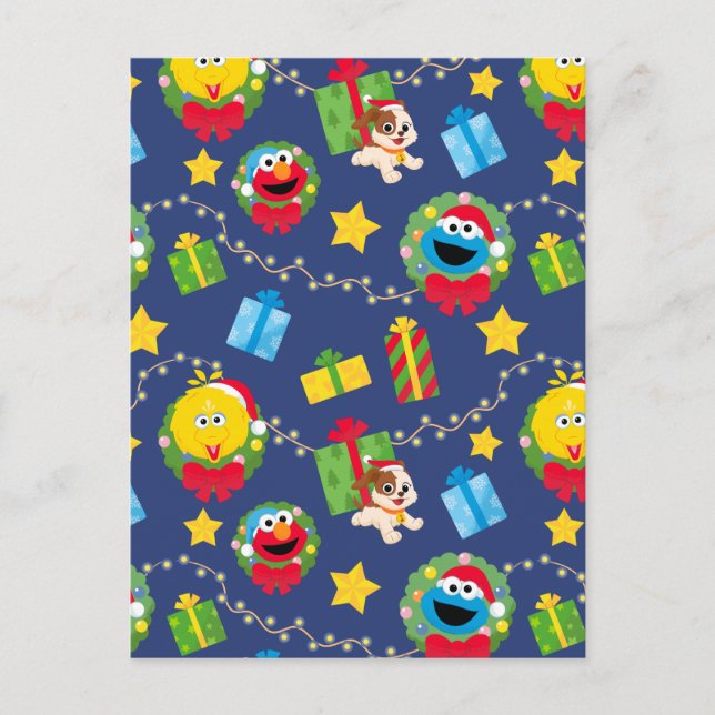 Sesame Street Christmas Lights Pattern Postcard (Front)