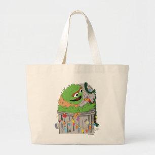 Sesame Street   Christmas Oscar the Grouch Large Tote Bag