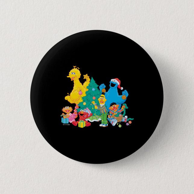 Sesame Street Christmas Pals  6 Cm Round Badge (Front)