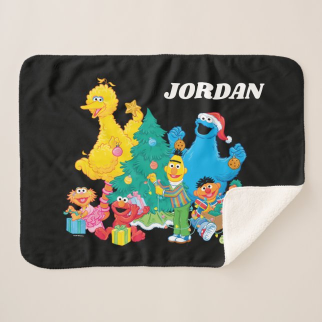 Sesame Street | Christmas Pals Sherpa Blanket (Front (Horizontal))