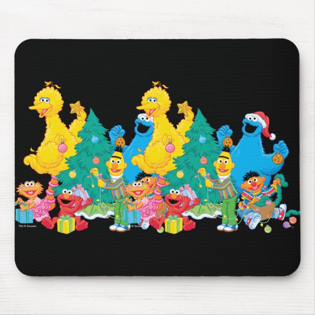 Sesame Street Christmas Pals T Shirt  Mouse Mat (Front)