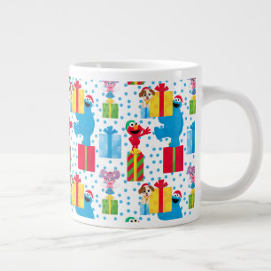 Sesame Street Christmas Presents Pattern Large Coffee Mug