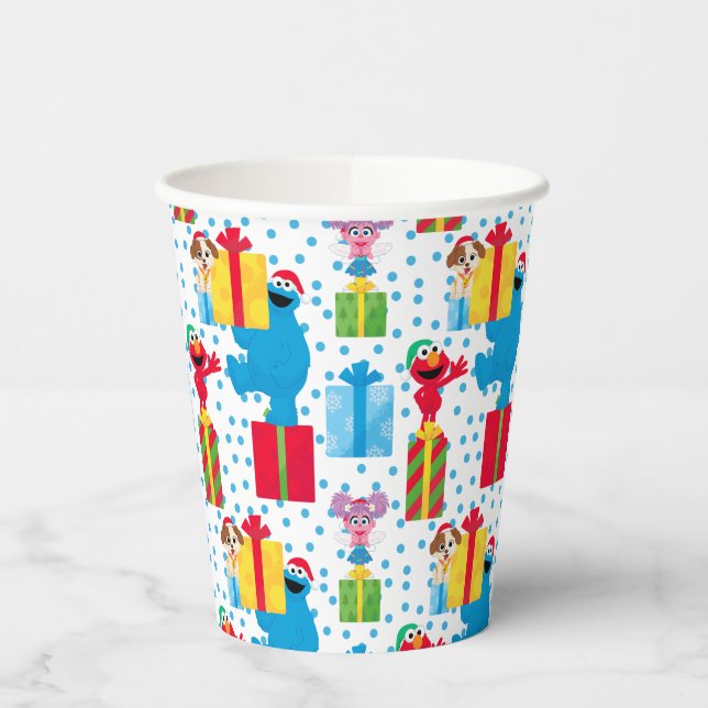 Sesame Street Christmas Presents Pattern Paper Cups (Left)