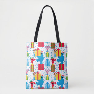 Sesame Street Christmas Presents Pattern Tote Bag