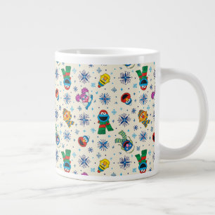 Sesame Street Christmas Snowflake Pattern Large Coffee Mug