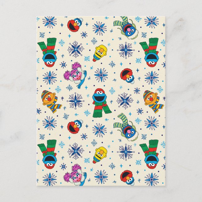 Sesame Street Christmas Snowflake Pattern Postcard (Front)