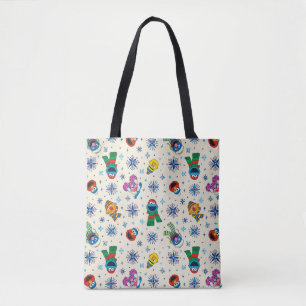 Sesame Street Christmas Snowflake Pattern Tote Bag