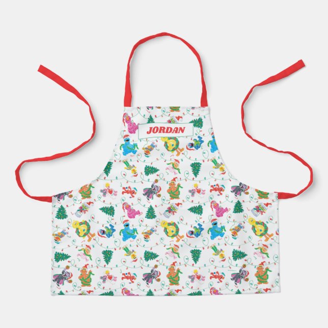 Sesame Street Christmas Tree Pattern Apron (Front)
