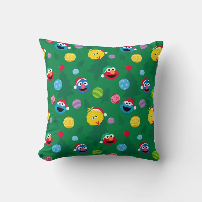 Sesame Street Christmas Tree Pattern Cushion (Front)