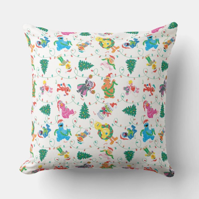 Sesame Street Christmas Tree Pattern Cushion (Front)