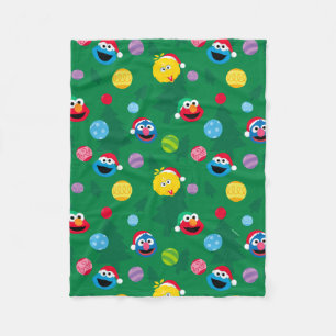 Sesame Street Christmas Tree Pattern Fleece Blanket
