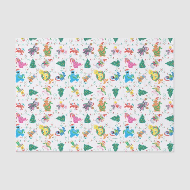 Sesame Street Christmas Tree Pattern Tissue Paper (Front)
