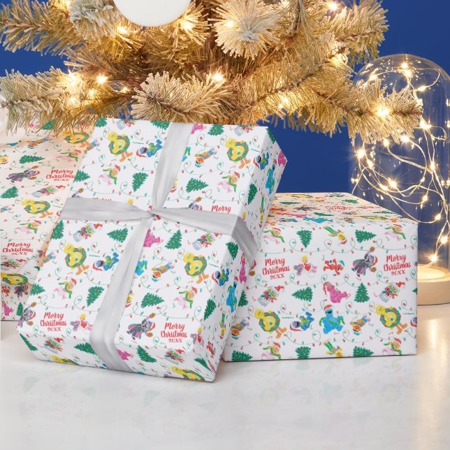 Sesame Street Christmas Tree Pattern Wrapping Paper (Holidays)