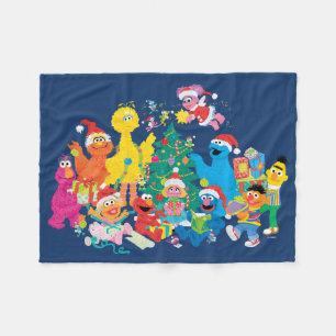 Sesame Street Christmas with the Whole Gang Fleece Blanket
