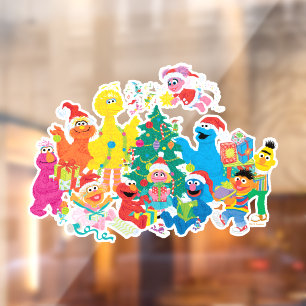 Sesame Street   Christmas with the Whole Gang Window Cling