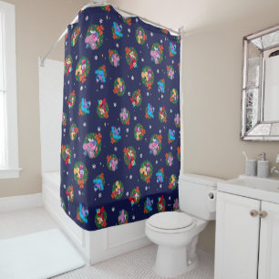 Sesame Street Christmas Wreath Pattern Shower Curtain