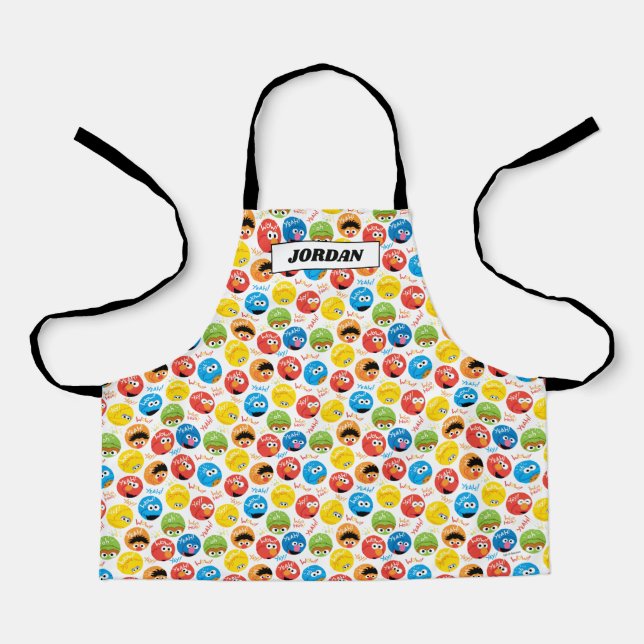 Sesame Street Circle Character Pattern Apron (Front)