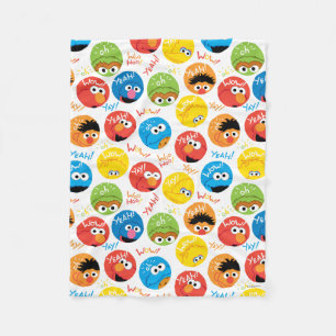 Sesame Street Circle Character Pattern Fleece Blanket