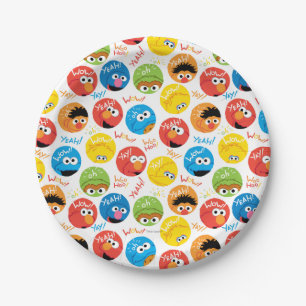 Sesame Street Circle Character Pattern Paper Plate