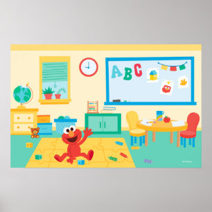 Sesame Street Classroom Scene Poster